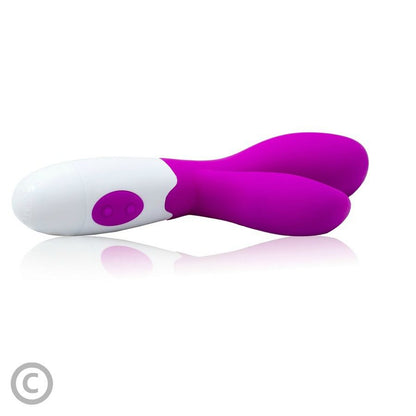 Close-up do PRETTY LOVE Vibrador Newman em lilás e branco, mostrando design ergonómico.