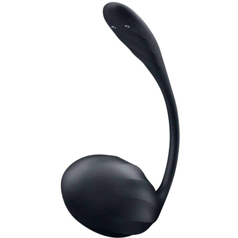 Satisfyer Ribbed Petal Vibrador Ponto G com App e Controle Remoto na cor preta, mostrando a textura nervurada.