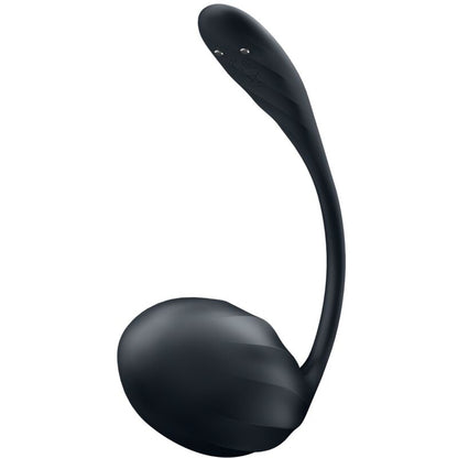 Satisfyer Ribbed Petal Vibrador Ponto G com App e Controle Remoto na cor preta, mostrando a textura nervurada.