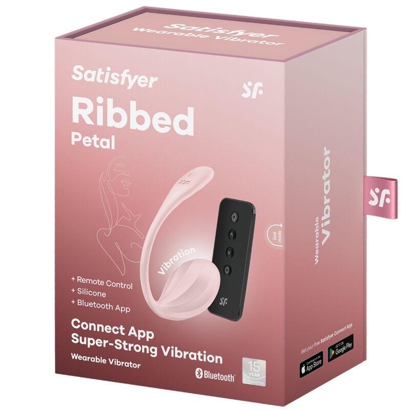 Satisfyer Ribbed Petal - Vibrador Ponto G com pétala nervurada, controle remoto e app.