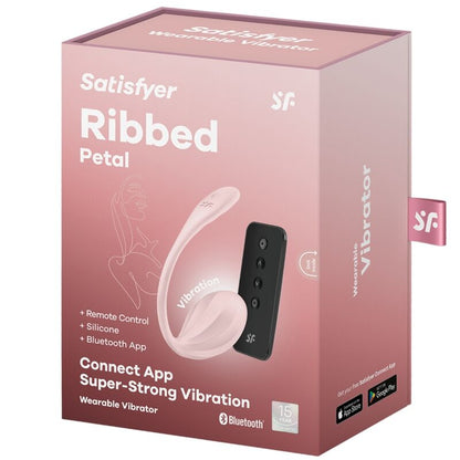 Satisfyer Ribbed Petal - Vibrador Ponto G com pétala nervurada, controle remoto e app.