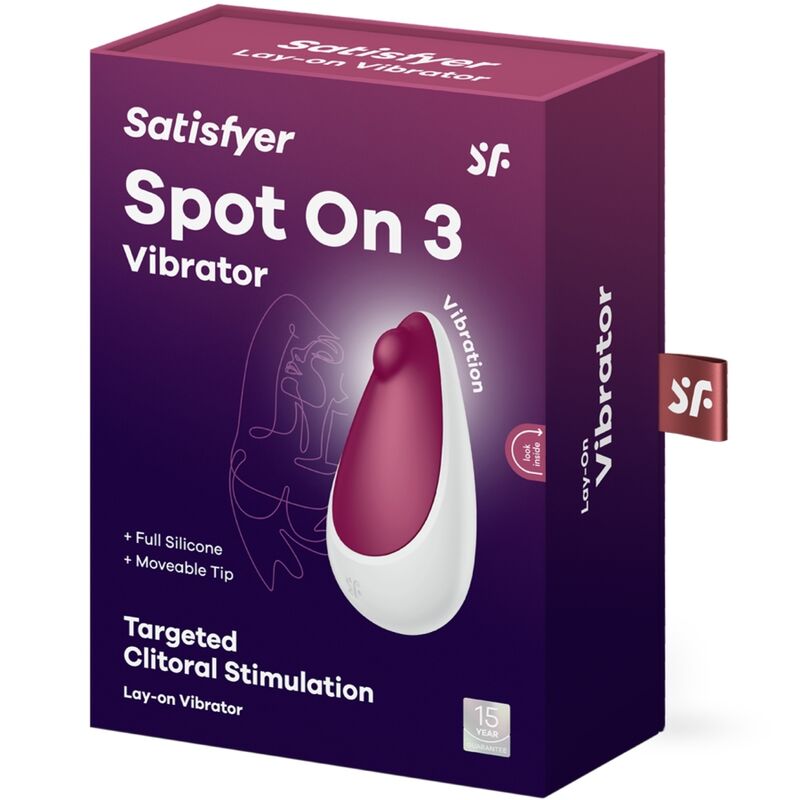 Satisfyer Spot On 3 Estimulador Clitoriano Berry, mostrando o design ergonómico e a ponta vibratória em silicone.