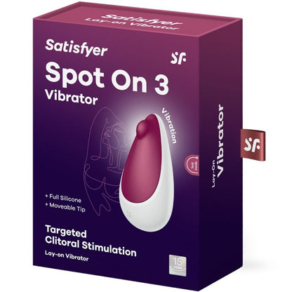 Satisfyer Spot On 3 Estimulador Clitoriano Berry, mostrando o design ergonómico e a ponta vibratória em silicone.