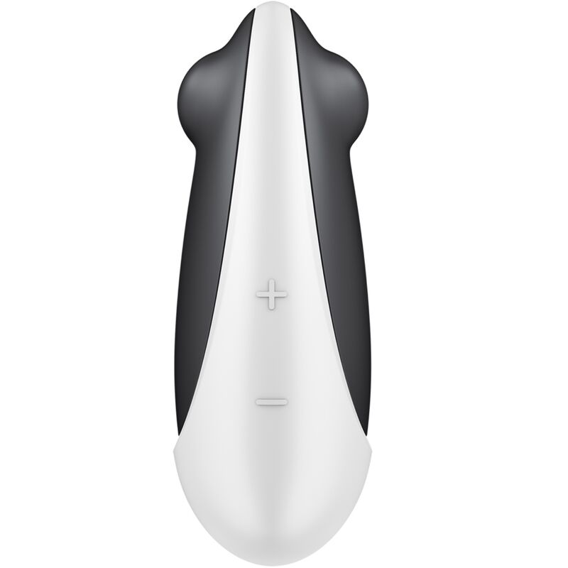 Close-up do Satisfyer Spot On 3 Estimulador Clitoriano Preto, destacando o design ergonómico e a ponta flexível.