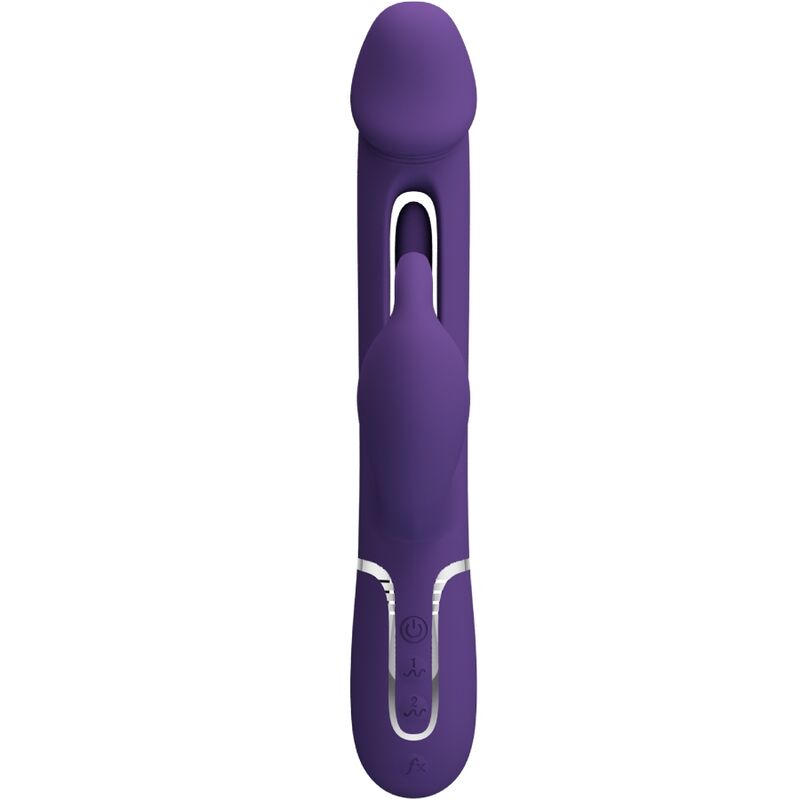 BONITO AMOR Vibrador Coelho Multifunção 3 em 1 com Língua Violeta, close-up do design e textura.