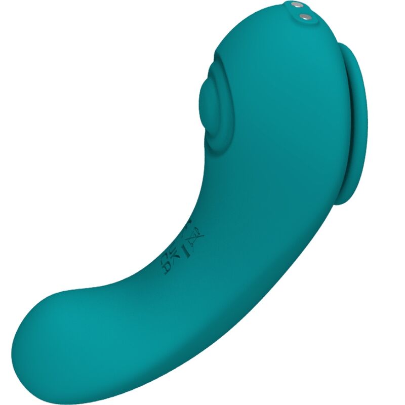 Close-up da Calcinha Vibratória ARMONY Pleasure Panty com controle remoto na cor verde.