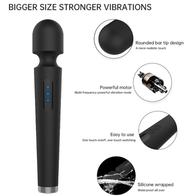 Close-up of the Armony Vibrador X Power Grande showing its flexible head and premium silicone texture.