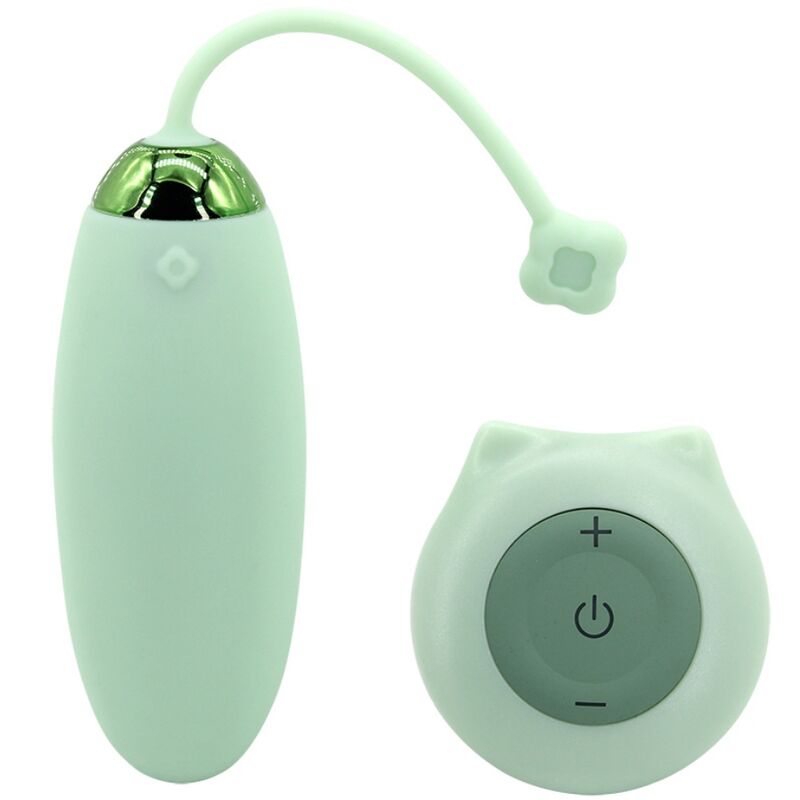 Armony Kitty Fun Ovo Vibrador com Controle Remoto 10 Vibrações Verde, mostrando design ergonómico e cor.