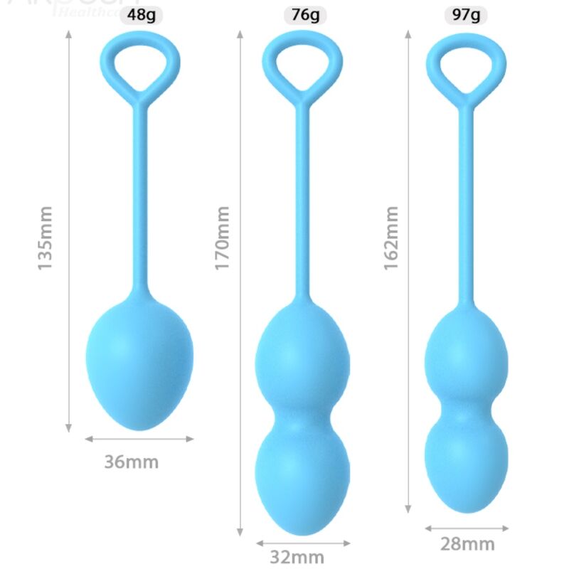 Haltere Vaginal ARMONY Anabiosis de 3 Níveis Azul para fortalecimento pélvico e prazer.