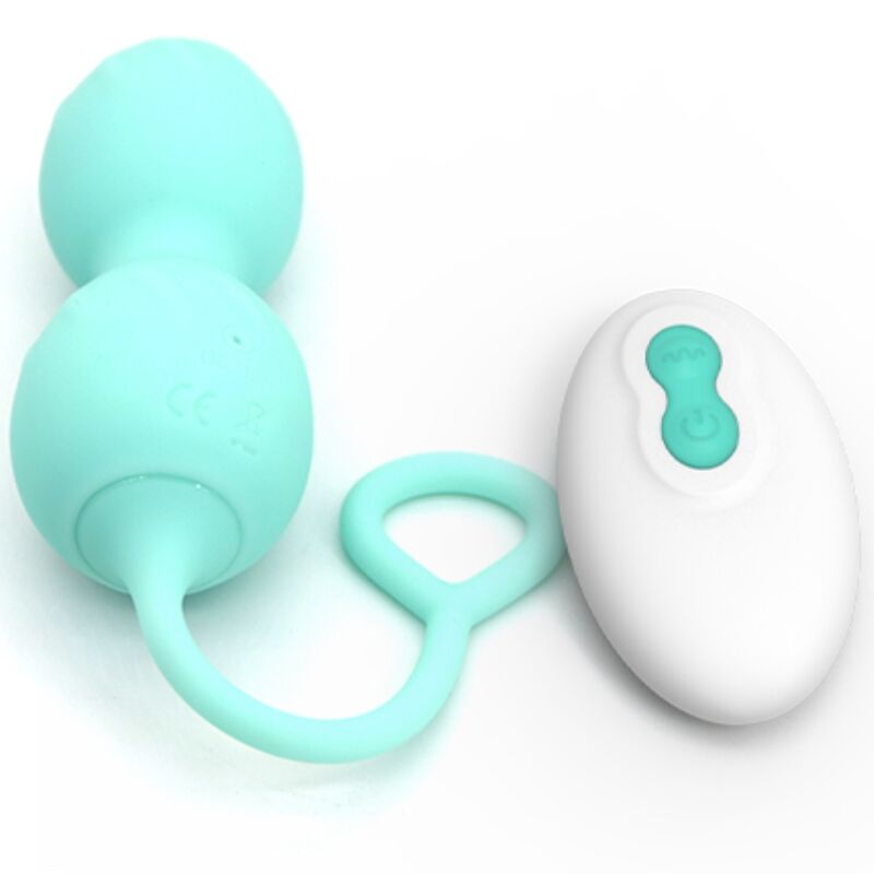 ARMONY Blossoms Haltere Vaginal Vibratório verde com controlo remoto, feito de silicone suave.