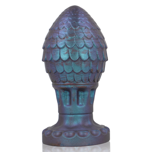 Close-up do EPIC Anal Plug Vrakos Dragon Egg L, mostrando a textura e o design inspirado em ovos de dragão.