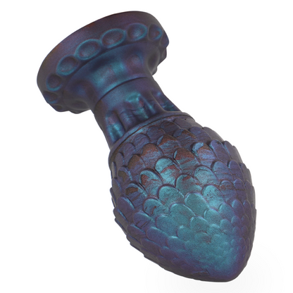 Close-up do EPIC Anal Plug Vrakos Dragon Egg L, mostrando a textura e o design inspirado em ovos de dragão.