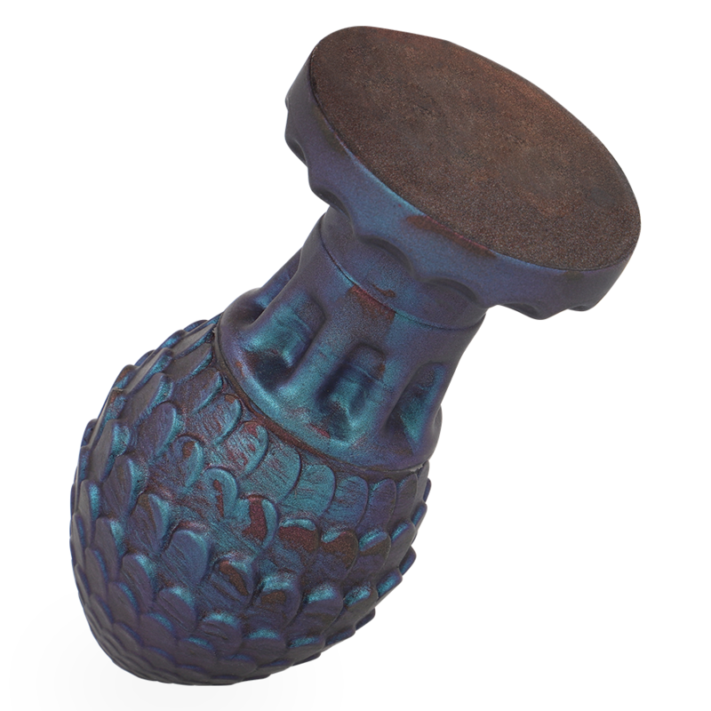 Close-up do EPIC Anal Plug Vrakos Dragon Egg L, mostrando a textura e o design inspirado em ovos de dragão.
