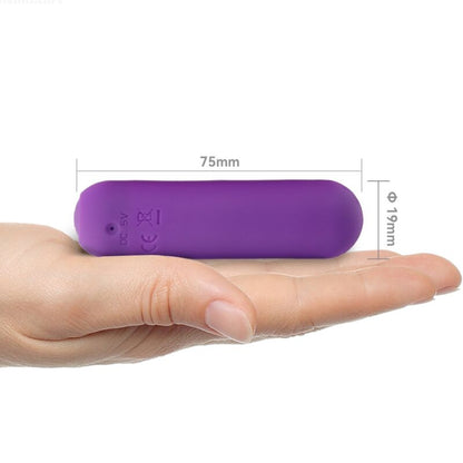 Close-up of the ARMONY Vibrador Bala Silicone Roxo, highlighting its smooth texture and compact design.