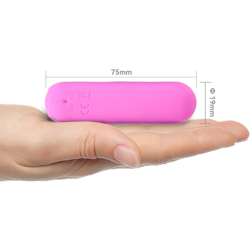 Vibrador Bala ARMONY Splash Haha de silicone rosa com 10 vibrações, recarregável USB e à prova d'água.