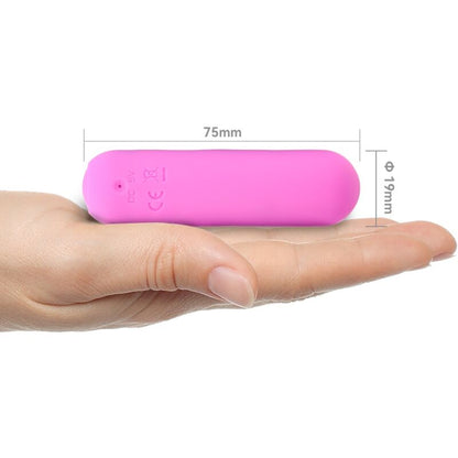 Vibrador Bala ARMONY Splash Haha de silicone rosa com 10 vibrações, recarregável USB e à prova d'água.