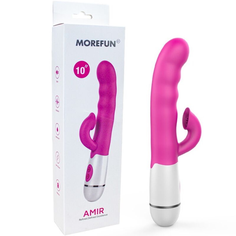 Vibrador multifunção Armony Amir com língua estimulante e 16 velocidades em cor rosa.