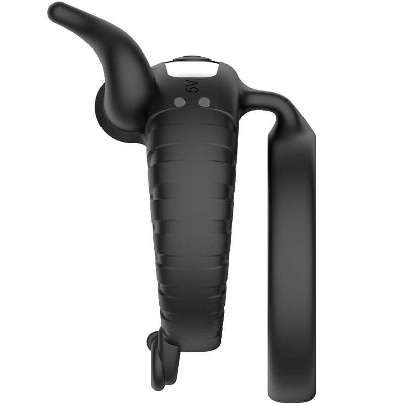 Anel vibratório ARMONY Bull's Pasion preto em silicone macio e com 10 modos de vibração.