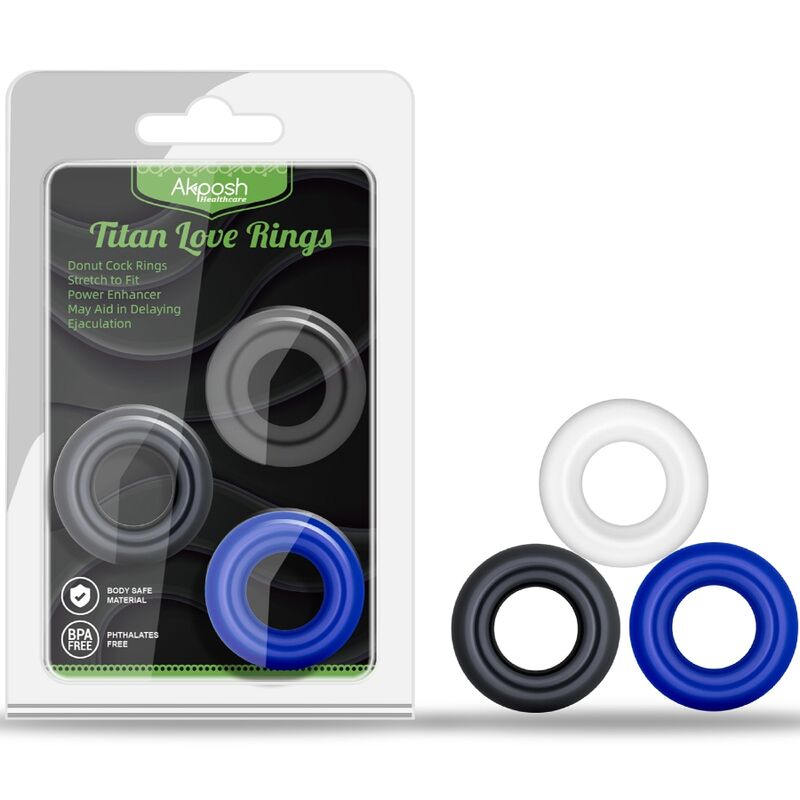 Anel peniano ARMONY Titan Love Donut em silicone, em múltiplas cores