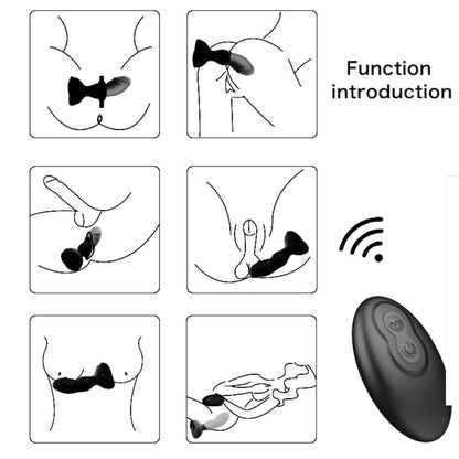 Close-up do Vibrador Plug Anal ARMONY EXTREME A BLOOM, mostrando seu design, cor rose e controle remoto.