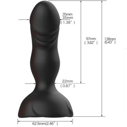 Close-up do Vibrador Plug Anal ARMONY EXTREME A BLOOM, mostrando seu design, cor rose e controle remoto.