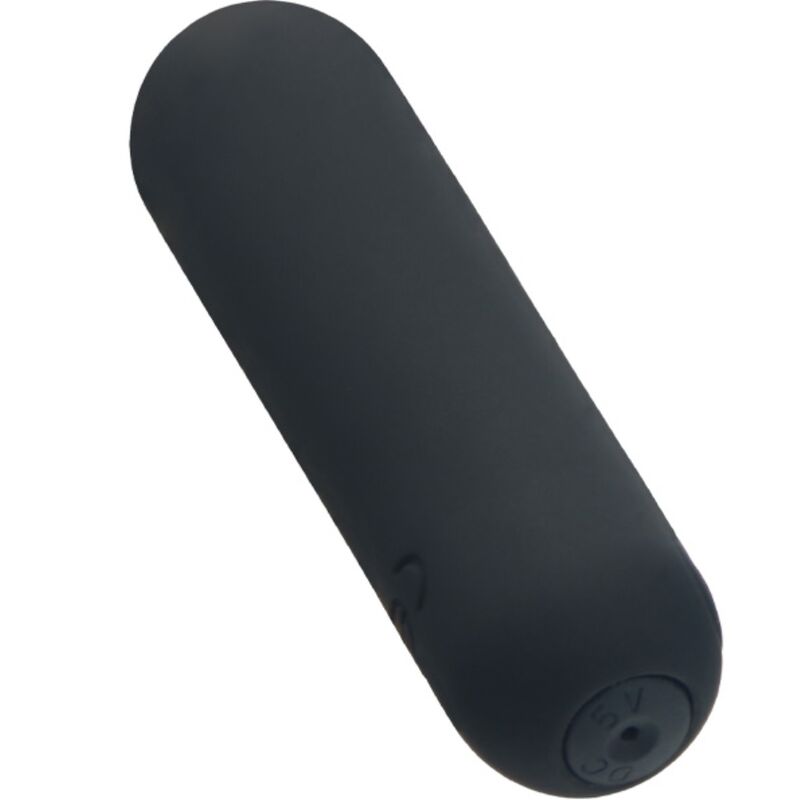 Vibrador bala ARMONY Splash Hehe em silicone preto com 10 vibrações.