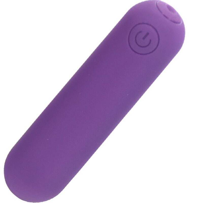 Close-up do Vibrador Bala ARMONY de Silicone Roxo, destacando o design discreto e a superfície suave.