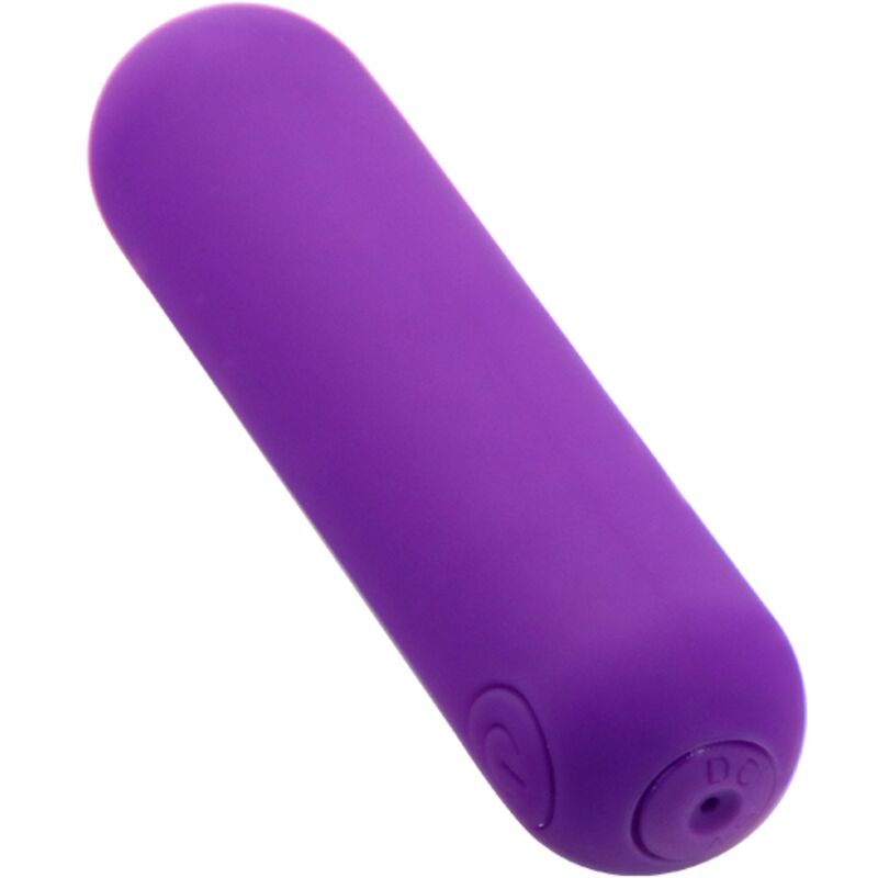 Close-up of the ARMONY Vibrador Bala Silicone Roxo, highlighting its smooth texture and compact design.