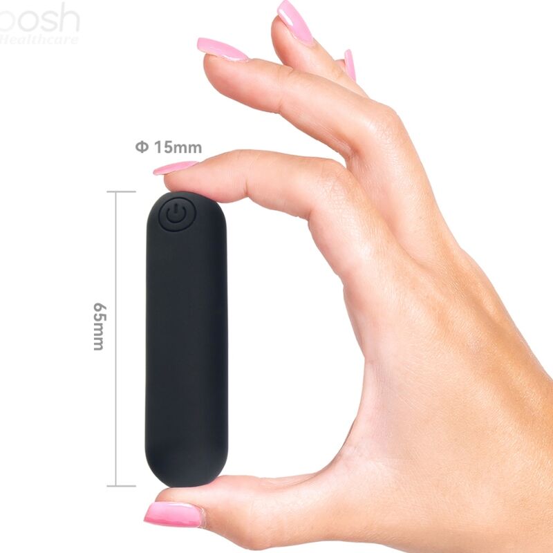 Vibrador Bala ARMONY Joline de silicone preto com controle remoto