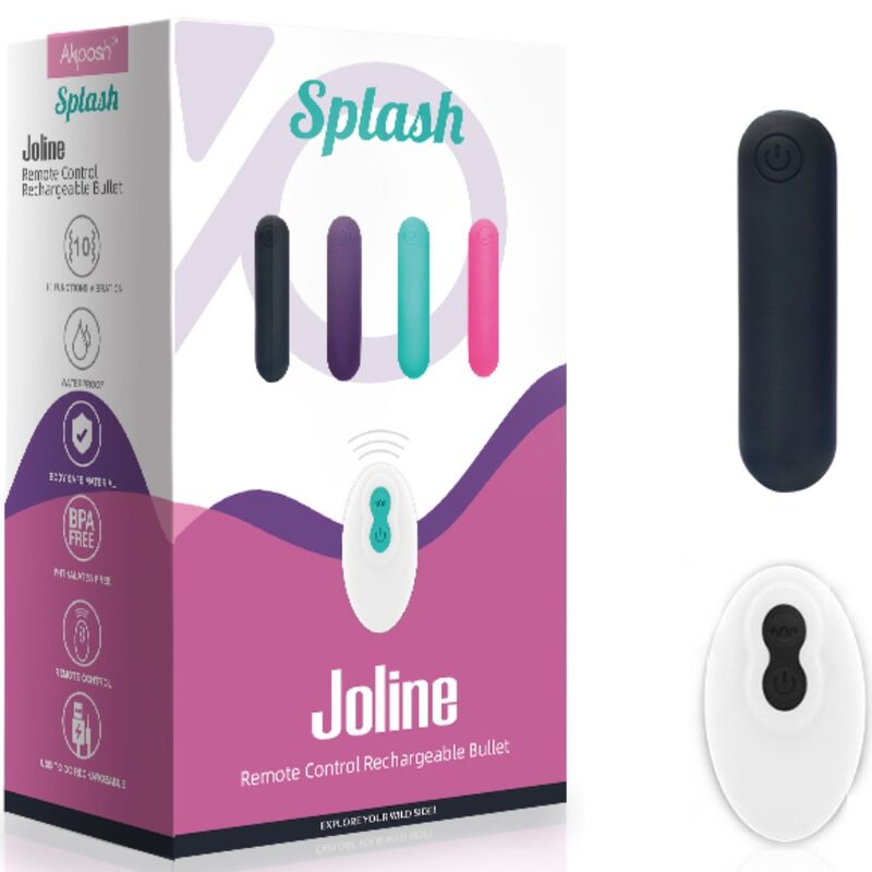 Vibrador Bala ARMONY Joline de silicone preto com controle remoto