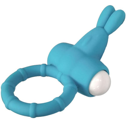 ARMONY Anel Vibratório Ms Bunny Silicone Verde, detalhes do design e textura macia.