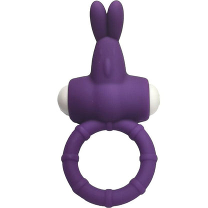 Close-up do ARMONY Anel Vibrador MS Bunny Silicone Roxo, destacando o design e a textura do material.