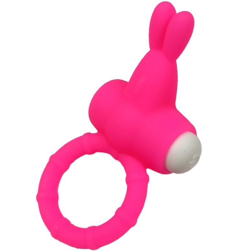 Anel vibrador ARMONY MS Bunny em silicone rosa para prazer a dois.