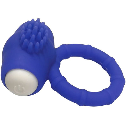Anel Vibrador ARMONY Power em silicone azul, detalhe do design e textura.