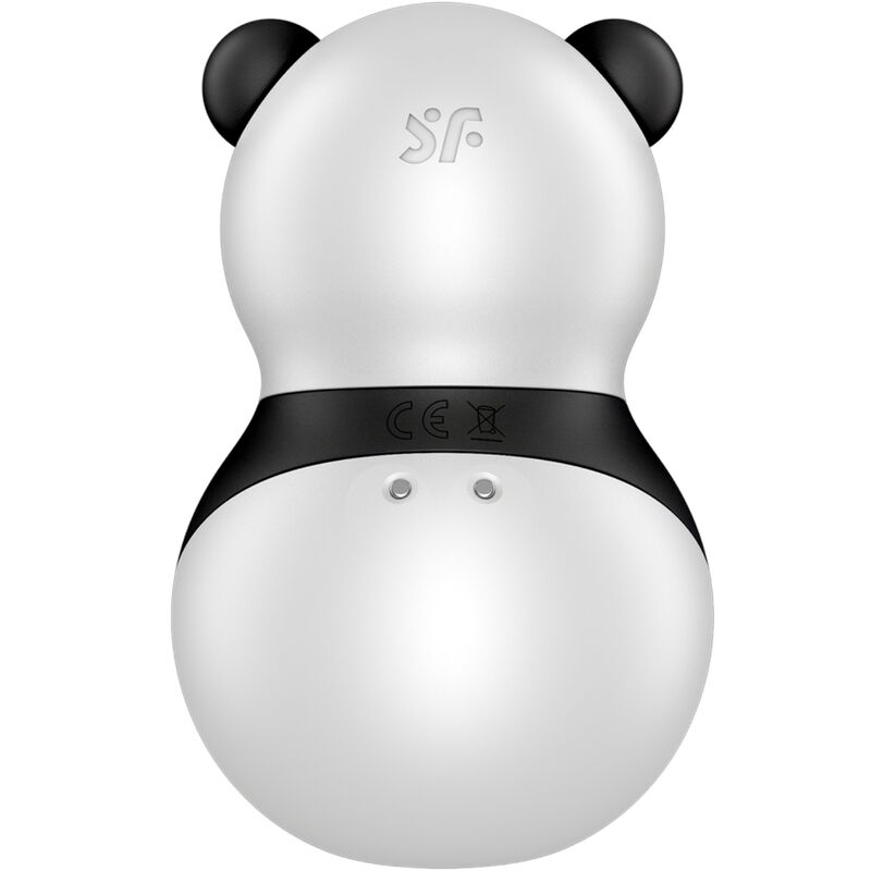 Satisfyer Pocket Panda vibrador e estimulador de ondas de pressão e vibração em preto e branco