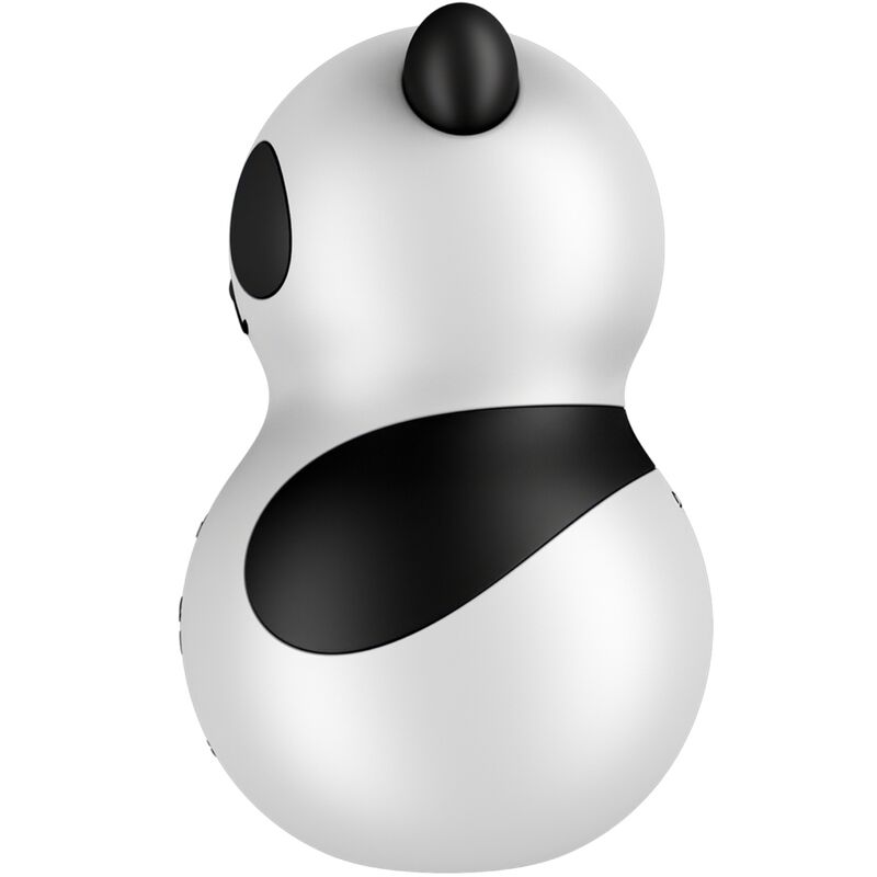 Satisfyer Pocket Panda vibrador e estimulador de ondas de pressão e vibração em preto e branco
