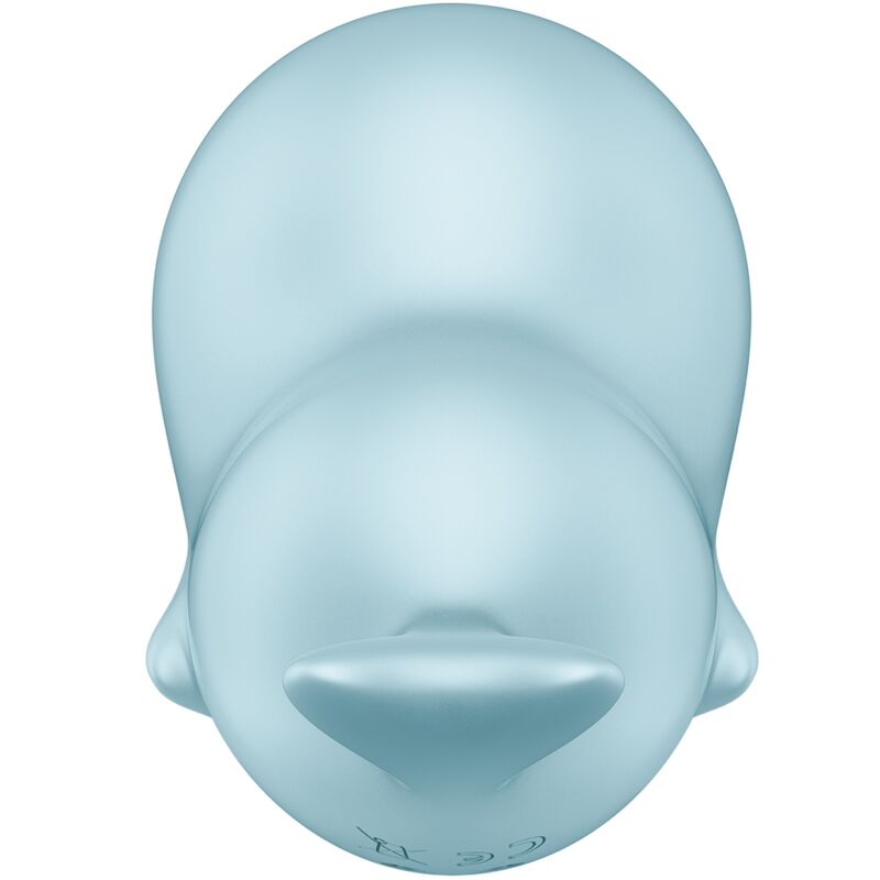 Satisfyer Sassy Seal Estimulador e Vibrador Azul, mostrando o design ergonómico e a ponta de estimulação.