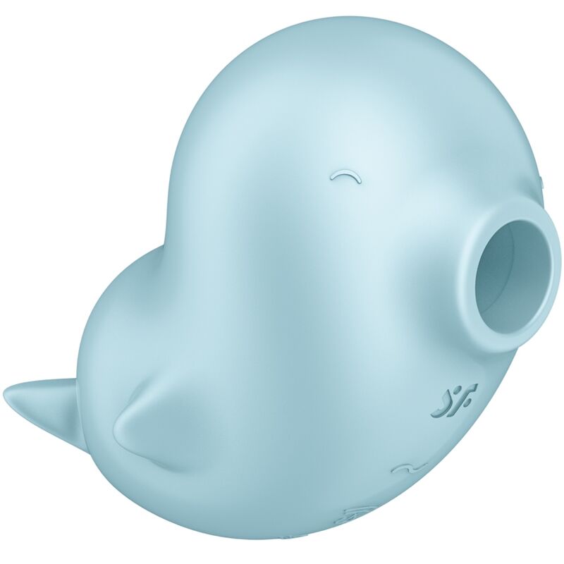 Satisfyer Sassy Seal Estimulador e Vibrador Azul, mostrando o design ergonómico e a ponta de estimulação.