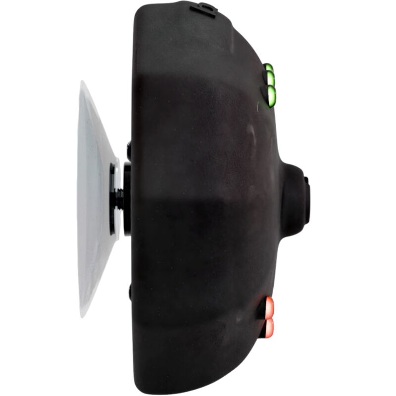 Close-up do Temporizador de Bomba Direta BATHMATE Preto com ventosas, mostrando seu design à prova d'água para otimização de treinos.