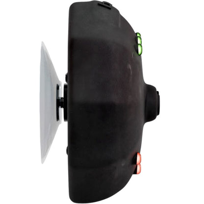 Close-up do Temporizador de Bomba Direta BATHMATE Preto com ventosas, mostrando seu design à prova d'água para otimização de treinos.