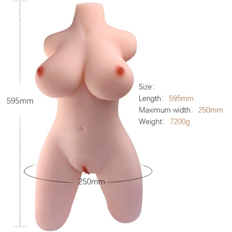 Armony Torso Feminino Realista em TPE, mostrando detalhes e textura da pele.