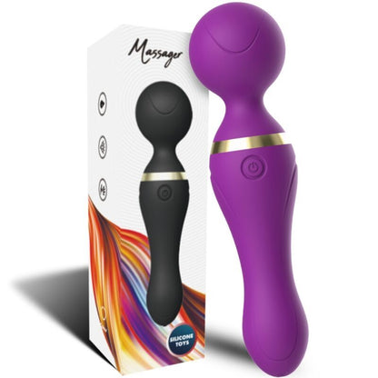ARMONY Massageador Vibrador Freeza Roxo, mostrando sua cabeça flexível e design ergonômico.