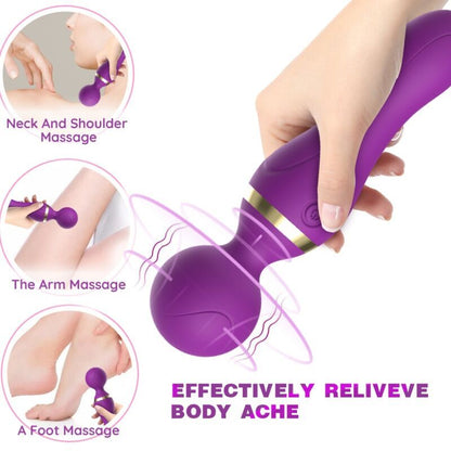 ARMONY Massageador Vibrador Freeza Roxo, mostrando sua cabeça flexível e design ergonômico.