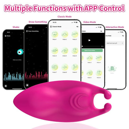 ARMONY Calcinha Vibratória Wearable Honeybee G-Spot com App Fúcsia, mostrando detalhes do design e clipe magnético.
