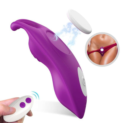 Calcinha vibratória ARMONY Honeybee com controle remoto e estimulação G-Spot, na cor roxa.