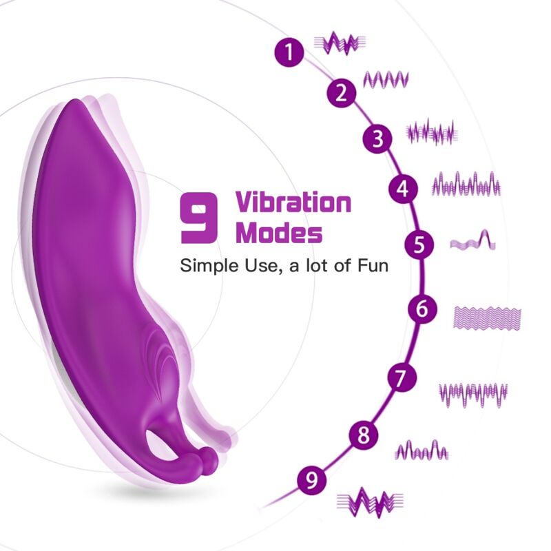 Calcinha vibratória ARMONY Honeybee com controle remoto e estimulação G-Spot, na cor roxa.