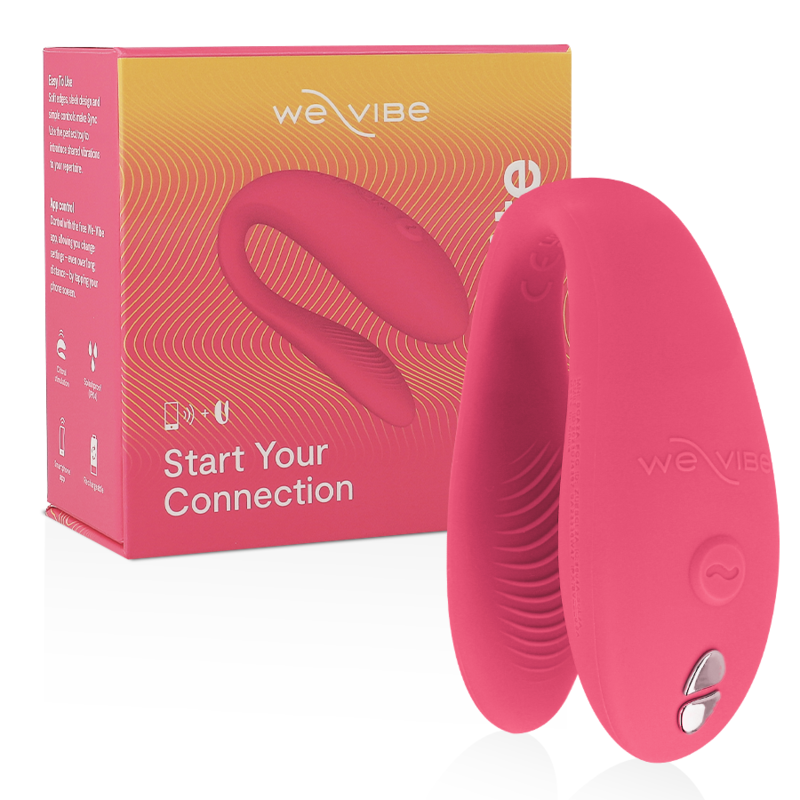 WE-VIBE Sync Lite Vibrador para Casais Rosa, mostrando o design ergonómico e o silicone macio.