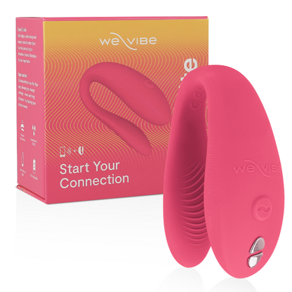 WE-VIBE Sync Lite Vibrador para Casais Rosa, mostrando o design ergonómico e o silicone macio.