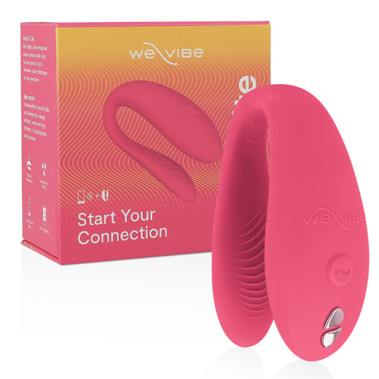 WE-VIBE Sync Lite Vibrador para Casais Rosa, mostrando o design ergonómico e o silicone macio.