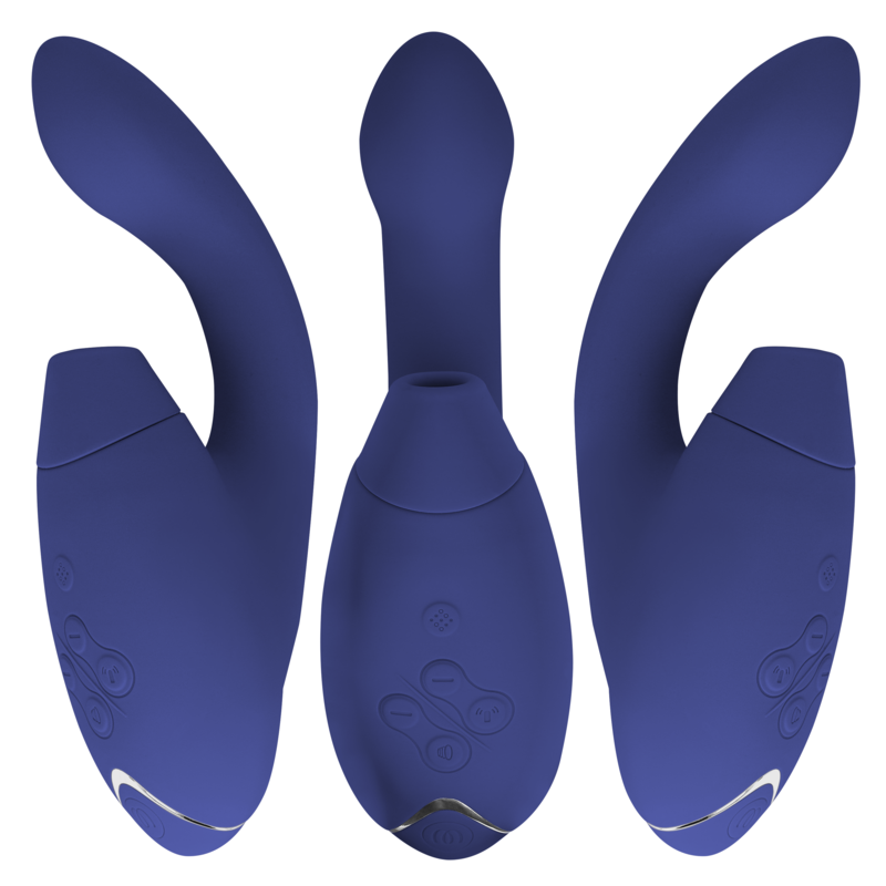 Womanizer Duo 2 Estimulador Duplo azul com Tecnologia Pleasure Air para estimulação clitoriana e Ponto G.